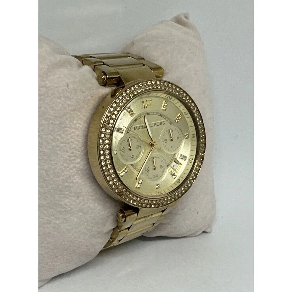 Michael Kors Parker MK5354 Women's Gold Stainless Steel Analog Dial Watch HME432